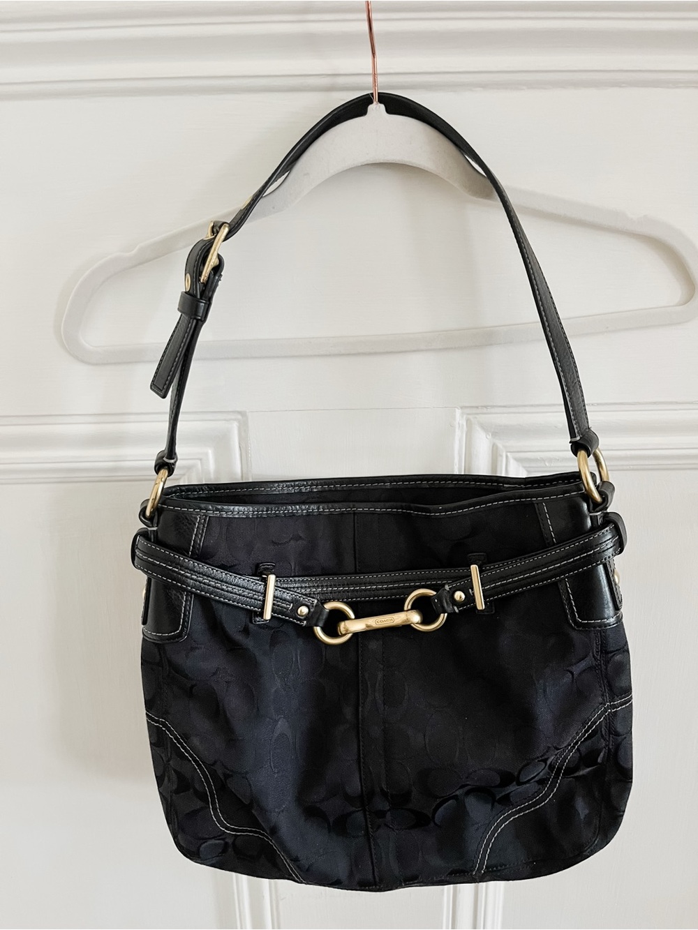 Coach Hampton Horsebit Hobo Bag with Gold Hardware